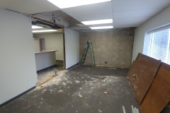 The block wall at the end was soon to be knocked out, too...